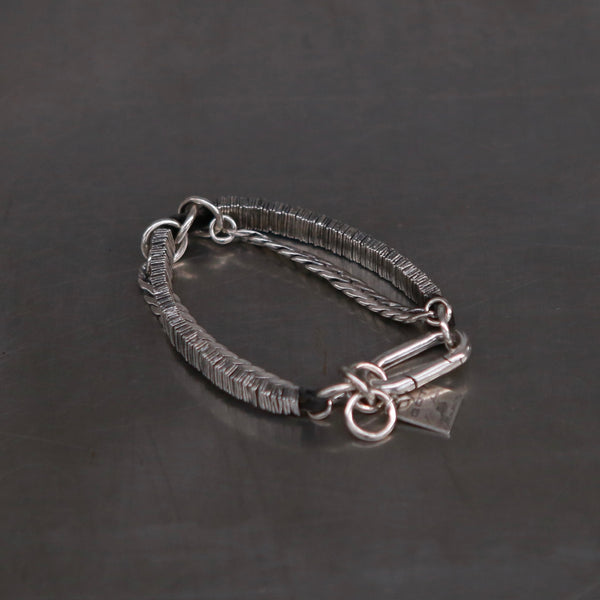 GOTI Horsehide Link Bracelet 925 Silver Handmade in Italy GT-BR2227-0